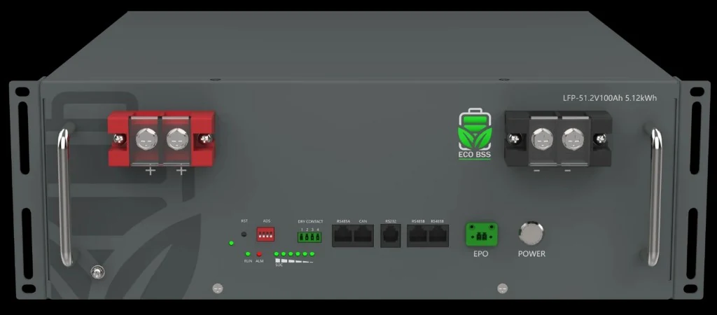 ECO BSS LFP 51.2V 100Ah — стоечный модуль LiFePO4 5.12 kWh с BMS