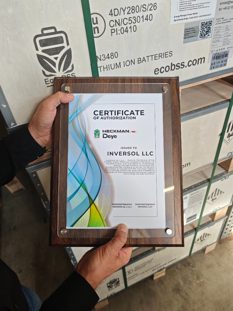 Certificate of Authorization — Inversol LLC, Tbilisi warehouse (Georgia & Caucasus)